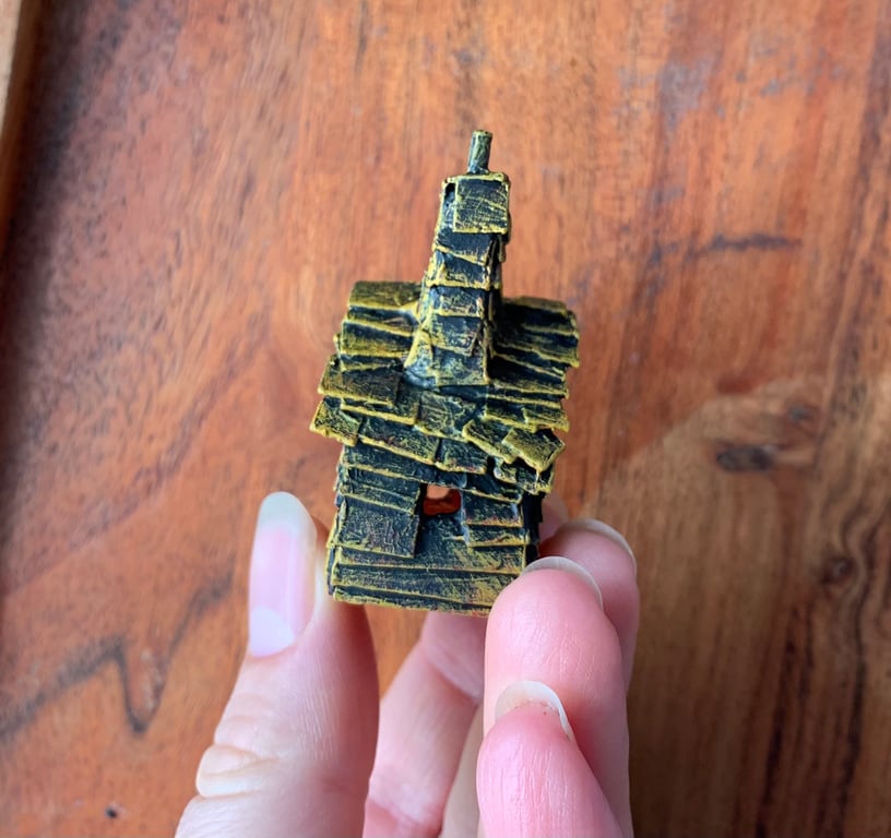 Tiny Handmade House - Rustic Whimsical Fairytale Cottage Ornament Decoration