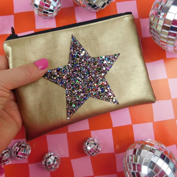 Glitter Star Gold Purse - Various Colours Available!