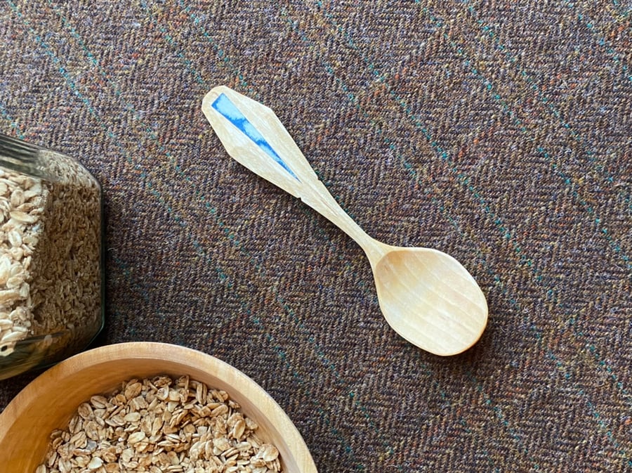 Birch Wood Eating Spoon- Puffy clouds