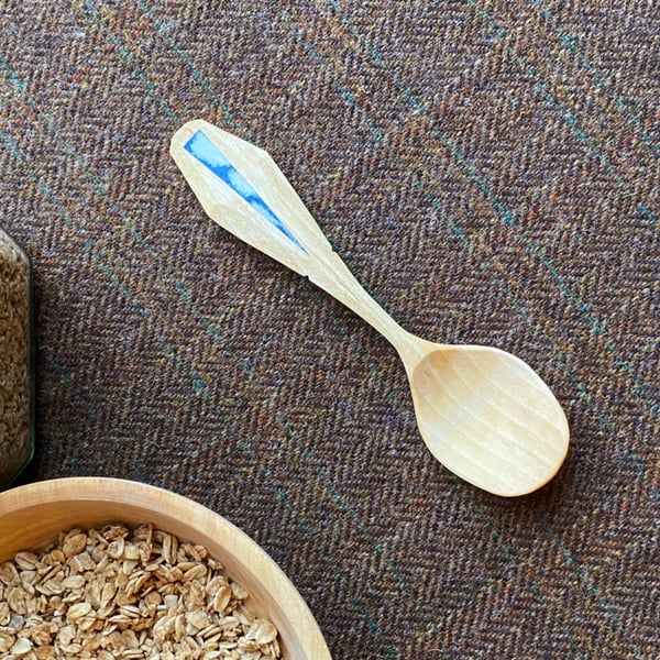 Birch Wood Eating Spoon- Puffy clouds