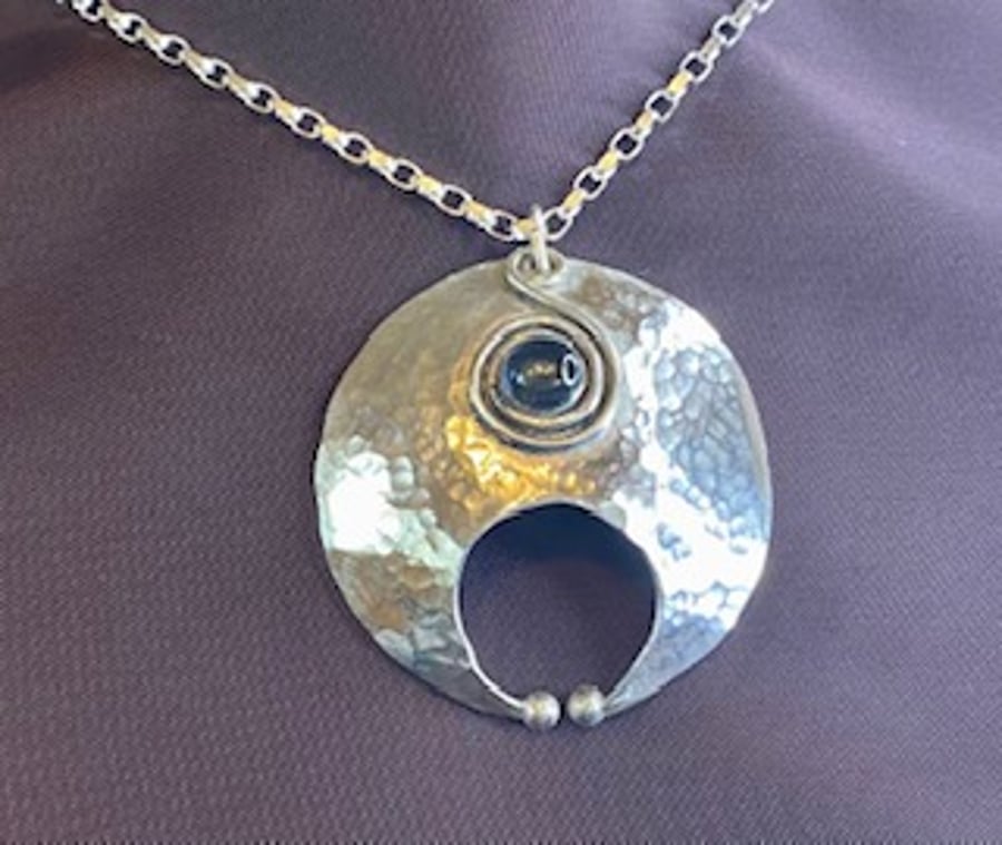 Silver Celtic Moon Goddess Pendant