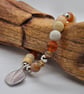 Agate and czech crystal silver leaf charm stretch bracelet - Image 5