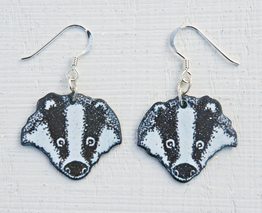 Badger's Head Earrings