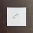 'Butterfly Wish' 5" x 5" Mounted Print