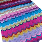 Hand Knitted Striped Blanket, Chevron Pattern, Sofa Throw, Lap Blanket
