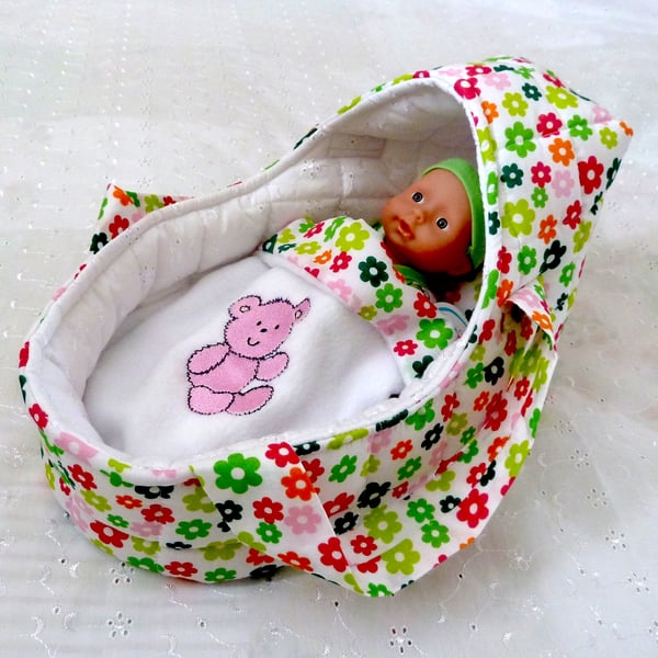 Small Doll's Carrycot with Free Doll