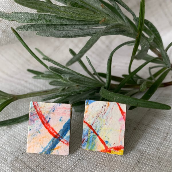 Stainless steel post earrings 