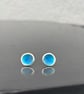 Enamel Earrings, round enamel studs,  - Image 5