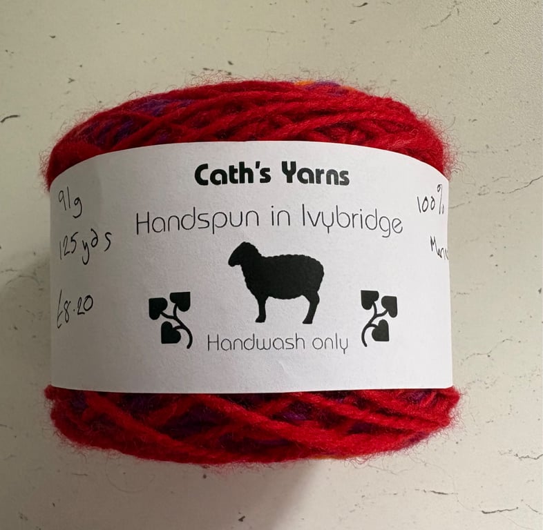 100% Merino Hand Carded & Hand Spun Yarn