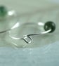 Silver Gem Hoops with Moss Agate Beads - Image 5