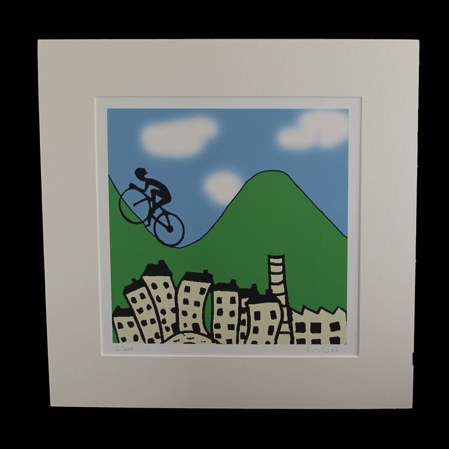 Pennine cyclists print - inspired by Tour de Yorkshire - France