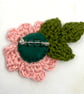 Crochet Wild Rose Brooch - Alternative to a Greetings Card  - Image 3