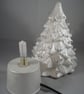 White Glittery Ceramic Xmas Christmas Tree Table Lamp Light Ornament Decoration. - Image 5