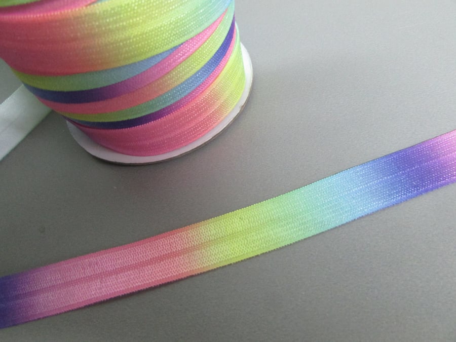 Rainbow Pastel Fold Over Elastic x 1 metre