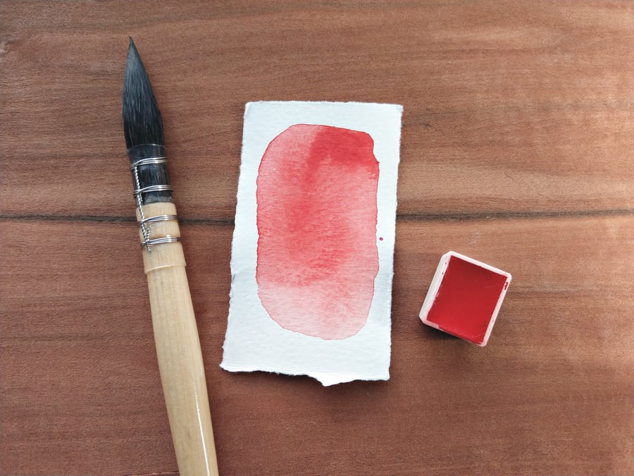 Blood moon handmade watercolor paint, gift for artists