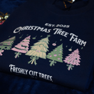 Christmas Tree Farm Sweatshirt available in Navy and Sand