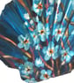 'Blue forget me knots' Handpainted king scallop shell wall art.   - Image 2