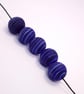 Handmade blue stripey lamp work glass beads - Image 6