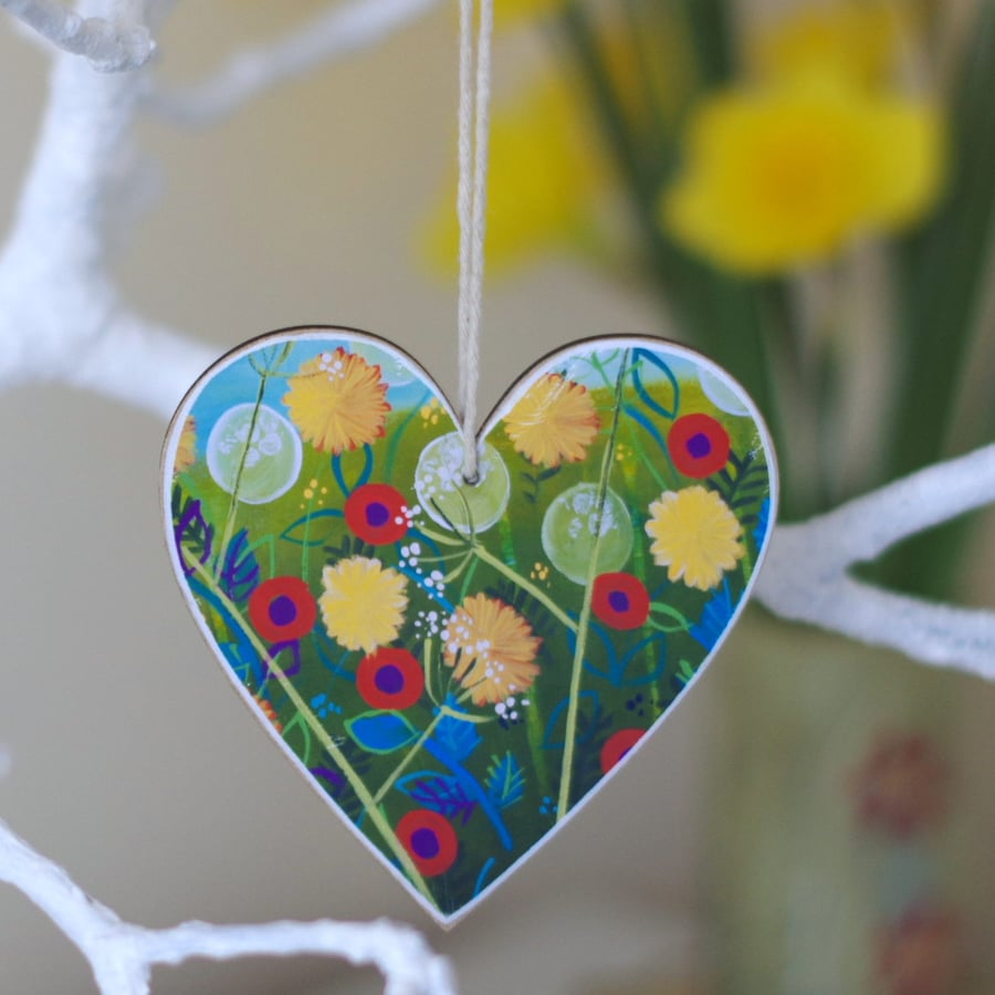 Floral Heart Hanging Decoration, Valentine's Gift, Mother's Day, Easter Decor