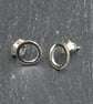 Small sterling silver circle stud earrings - Image 2