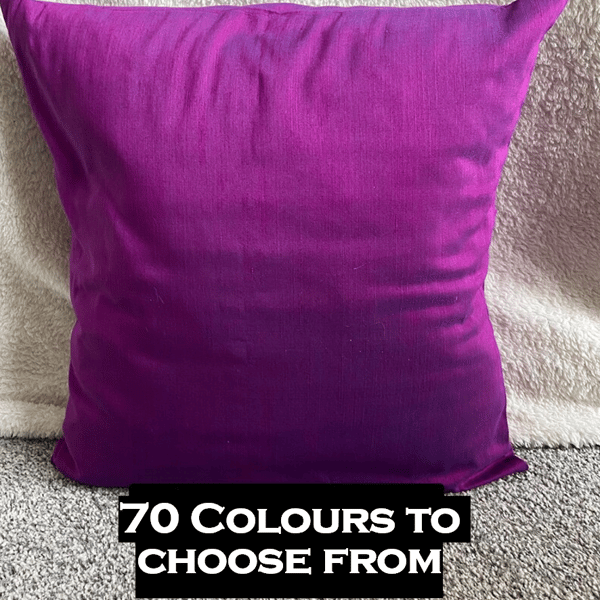 Handmade Raw Silk and Cotton Cushion Cover Handloomed in India Envelope Style