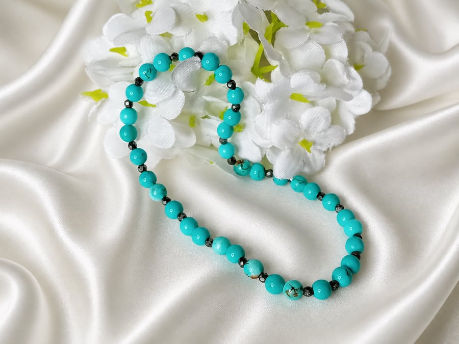 Turquoise & Pyrite Bracelet