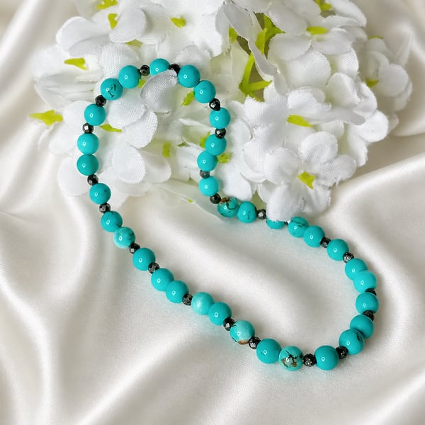 Turquoise & Pyrite Bracelet