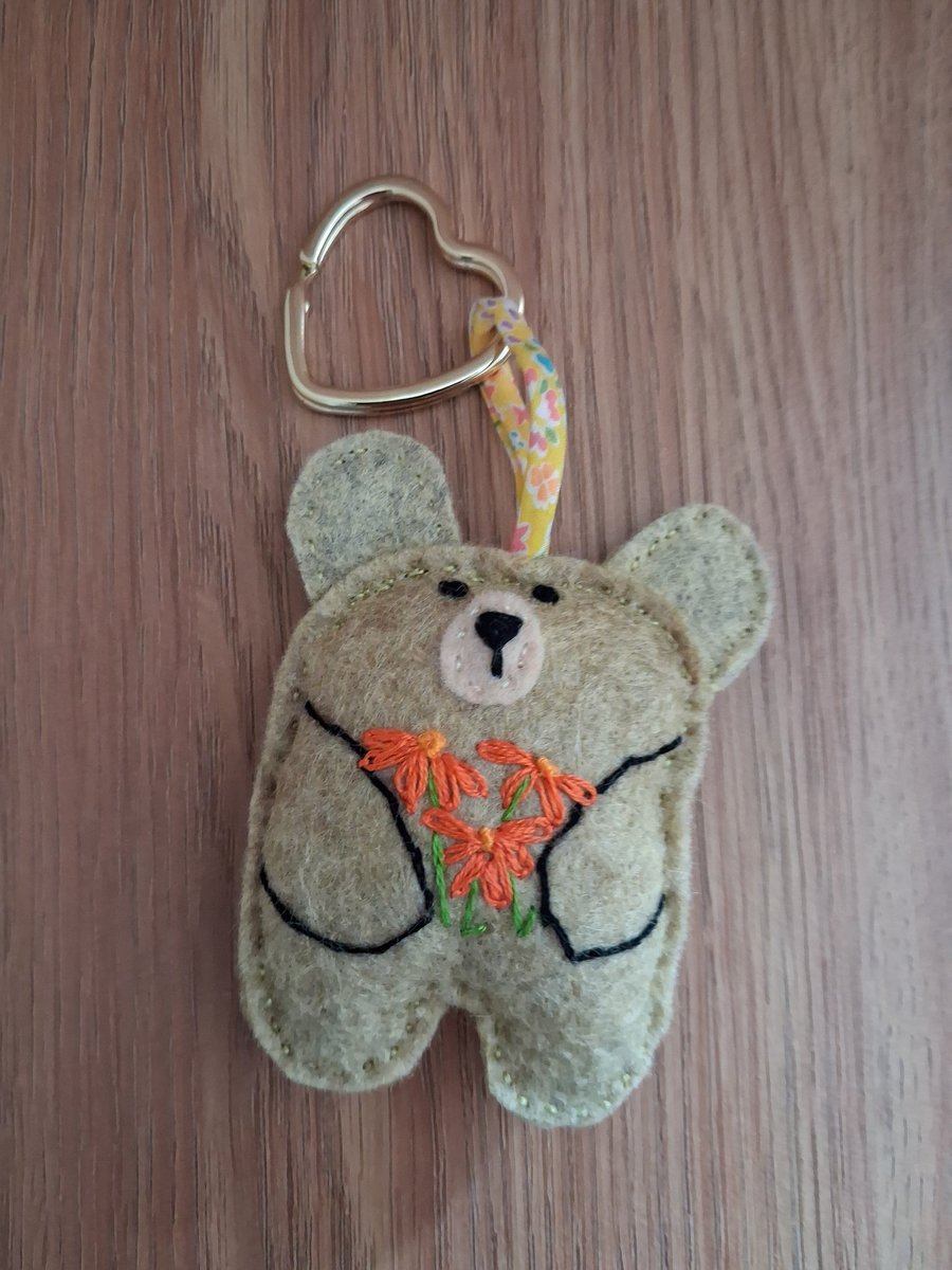 Handmade teddy keyring