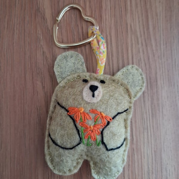 Handmade teddy keyring