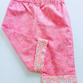 Trousers, 6-9 months, girls Summer Trousers, Cotton Trousers, Summer clothes