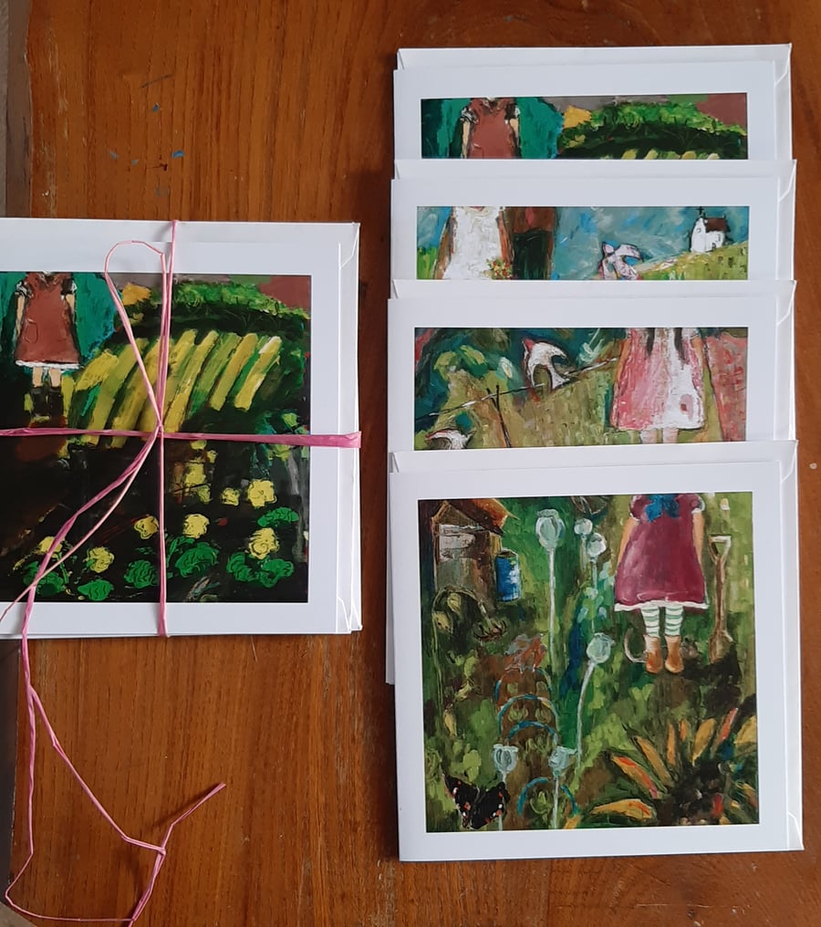 Pack of four blank cards from my original art work Inc free UK postage