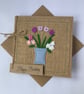 Handmade Birthday Card. Pink and lilac flowers. Keepsake card. - Image 3