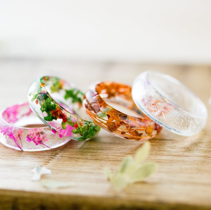 Autumn Ring Resin Jewelry Four Seasons Botanica Folksy
