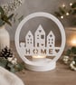 Scandi Style 'Home' Decorative Tealight Holder Ornament. Simple But Elegant