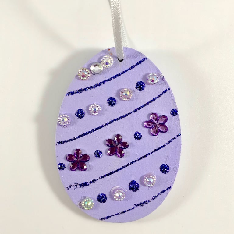 Easter egg decoration - hanging jewelled egg, handmade