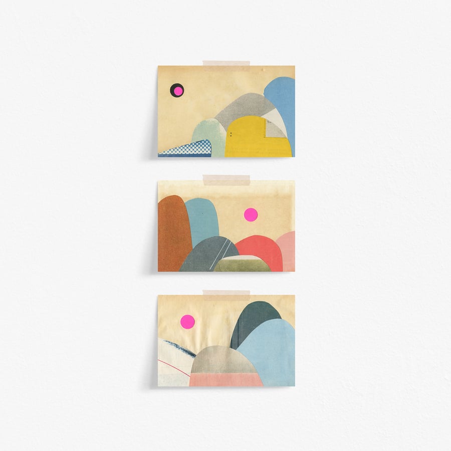 Abstract Mountain Postcard Set - Paper Mountains