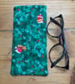 Christmas Robins Quilted Fabric Glasses Case