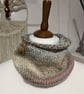 Chunky Neck warmer Cowl Beige and Pink cowl 60cms x 20 cms