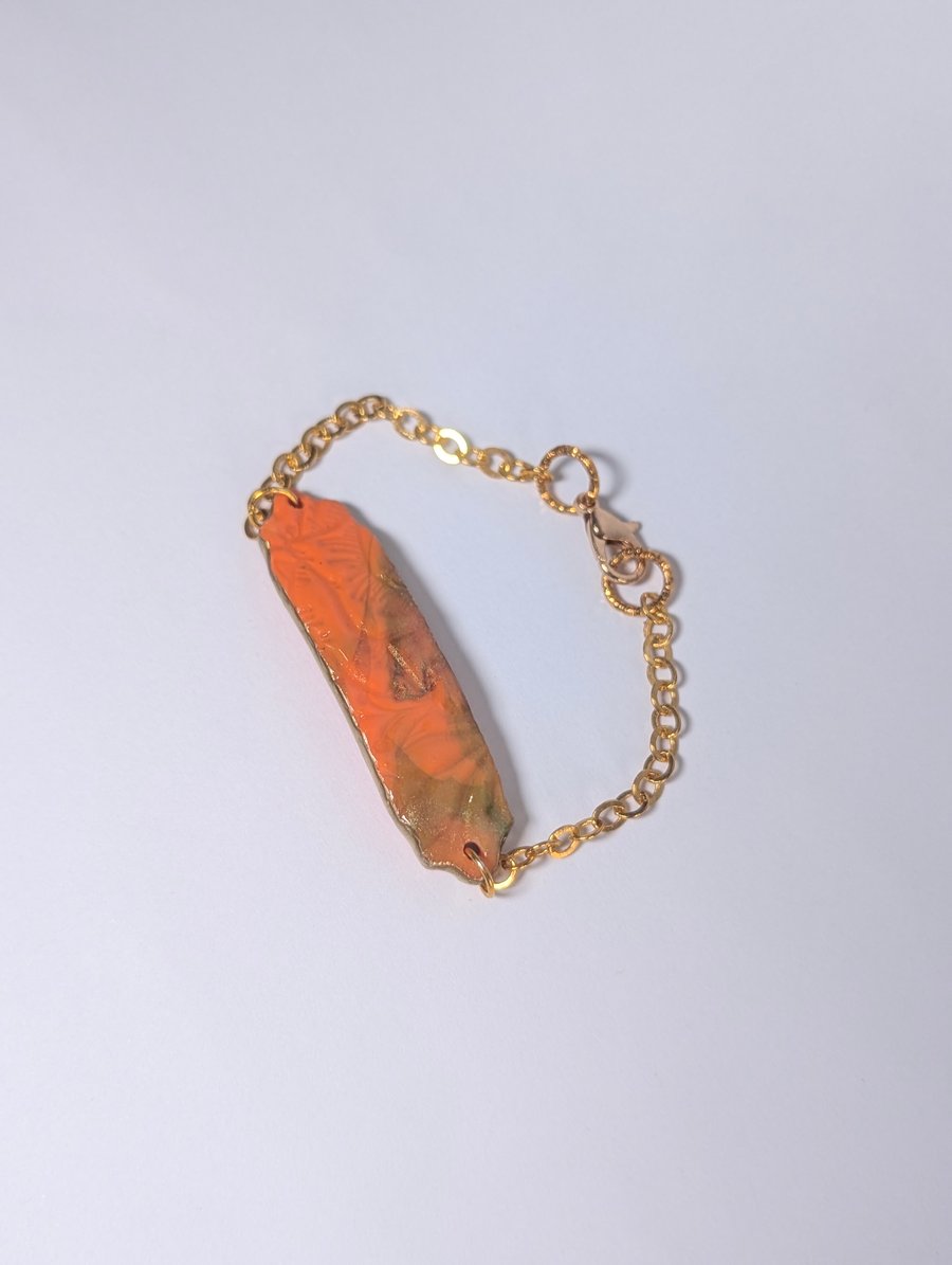 Patterned handmade polymer clay bracelet 