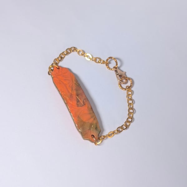 Patterned handmade polymer clay bracelet 
