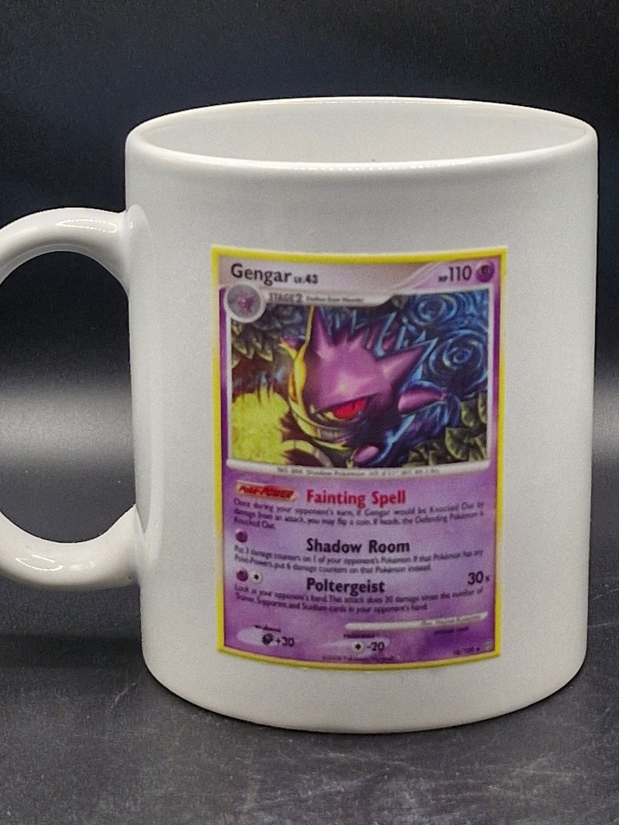 New Gengar Mug Pokemon Go Trading Card Fan Art Japanese Anime Ghost Type