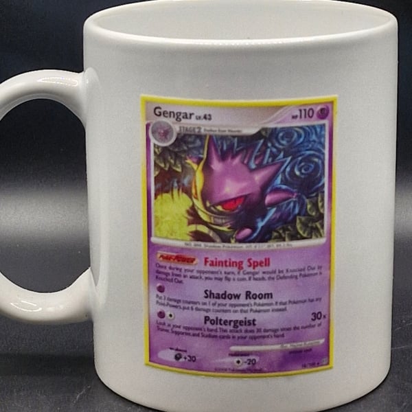 New Gengar Mug Pokemon Go Trading Card Fan Art Japanese Anime Ghost Type