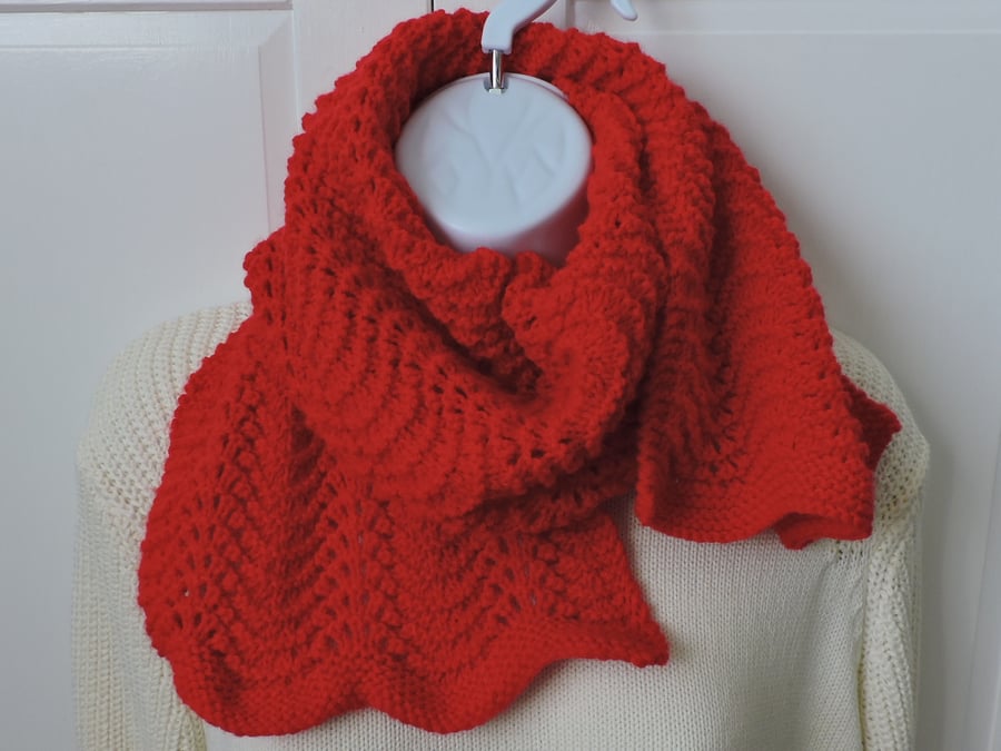  Seconds Sunday Knitted Scarf Fire Engine Red