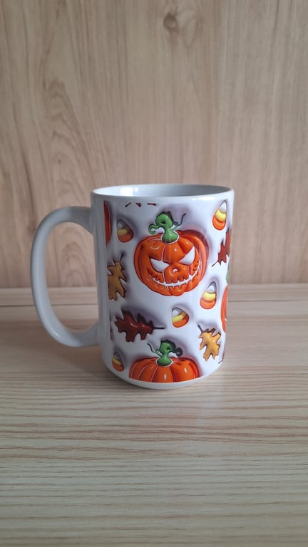 Halloween Orange Pumpkins Autumn Spooky Mug 15oz