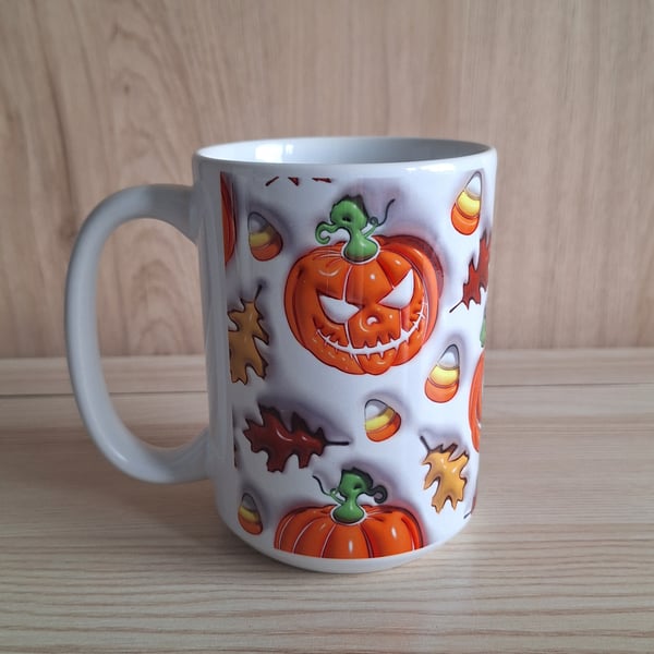 Halloween Orange Pumpkins Autumn Spooky Mug 15oz