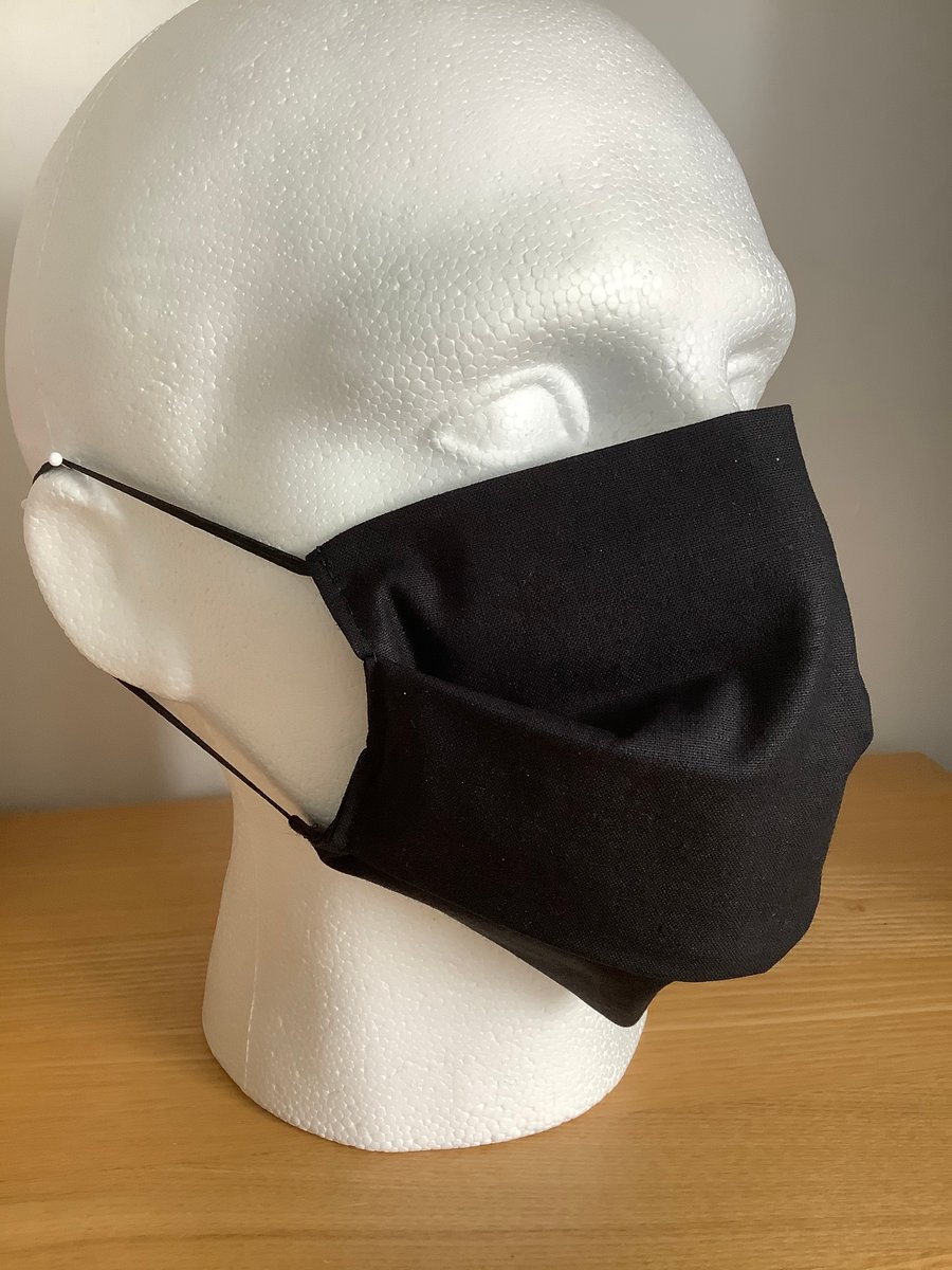 Black Cotton Face mask,Reusable fask mask ,Washable face covering,Free P&P