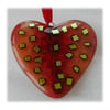 Love Heart Red Fused Glass Suncatcher 008 9cm Dichroic 