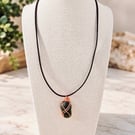 Dark Green Seaham Sea Glass Pendant – Handmade Copper Wire Wrapped Necklace