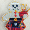 Scottish Bagpiper Gingerbread Man, Felt Hanging Bagpiper Gingerbread Man