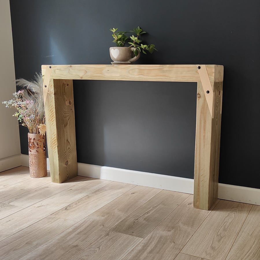 Console Table Handmade from Solid Wood - Rustic Entryway Display Table 